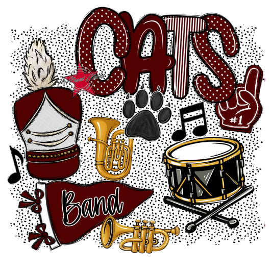 Cats Band Spirit-Maroon