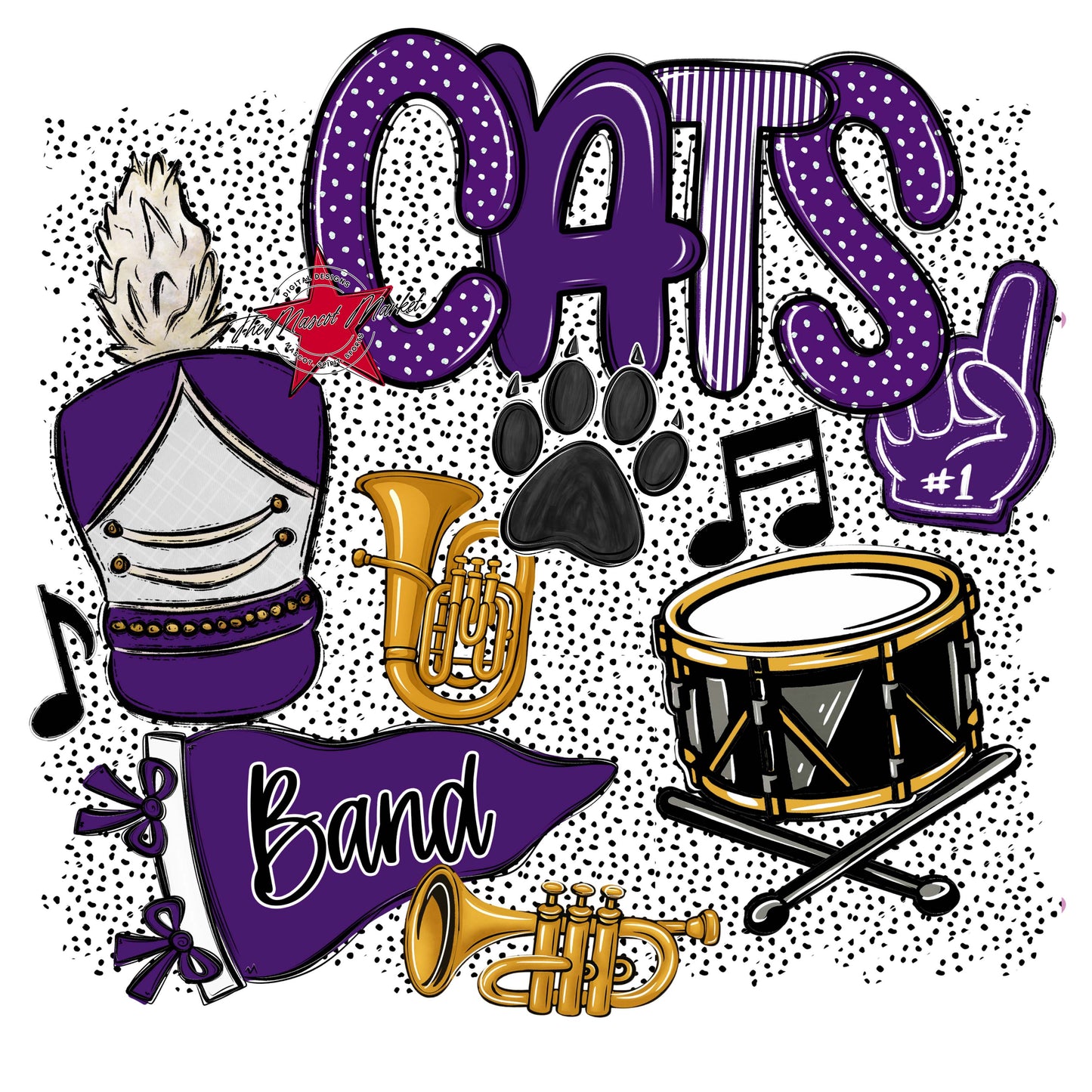 Cats Band Spirit-Purple