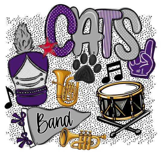 Cats Band Spirit-Purple & Grey