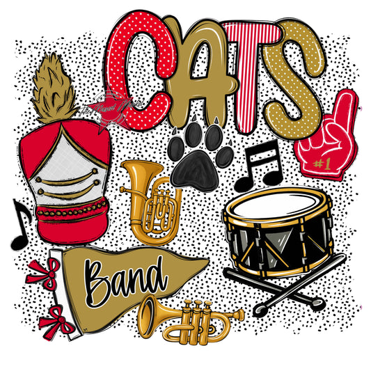 Cats Band Spirit-Red & Gold