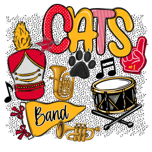 Cats Band Spirit-Red & Yellow