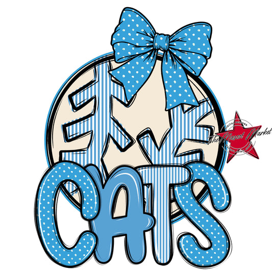 Cats Baseball-Softball Spirit Design-Carolina Blue