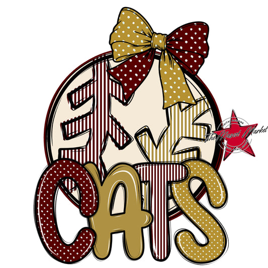 Cats Baseball-Softball Spirit Design-Maroon & Gold