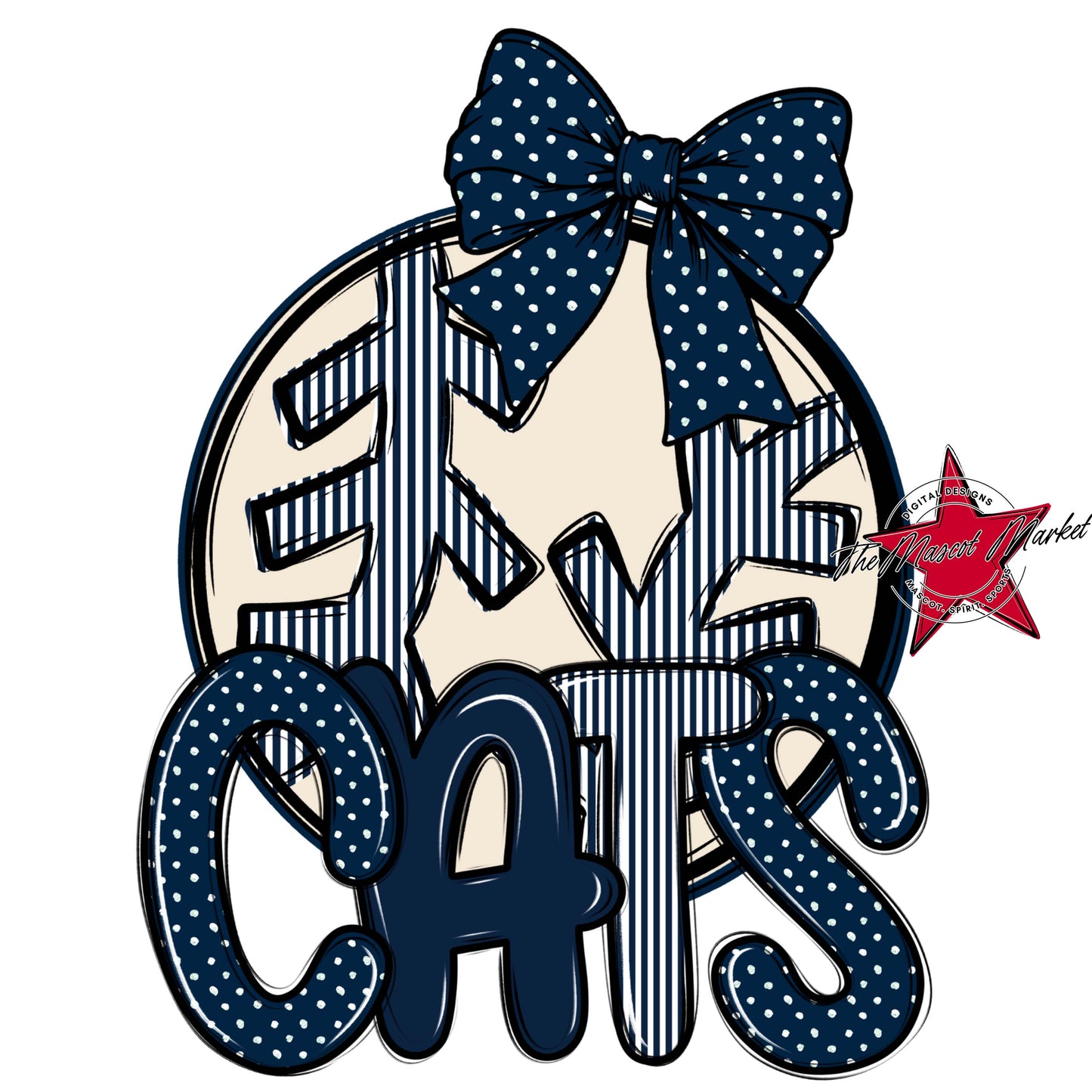 Cats Baseball-Softball Spirit Design-Navy
