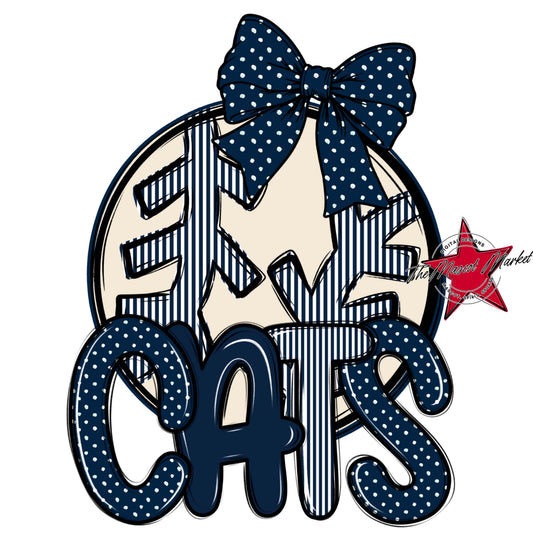 Cats Baseball-Softball Spirit Design-Navy