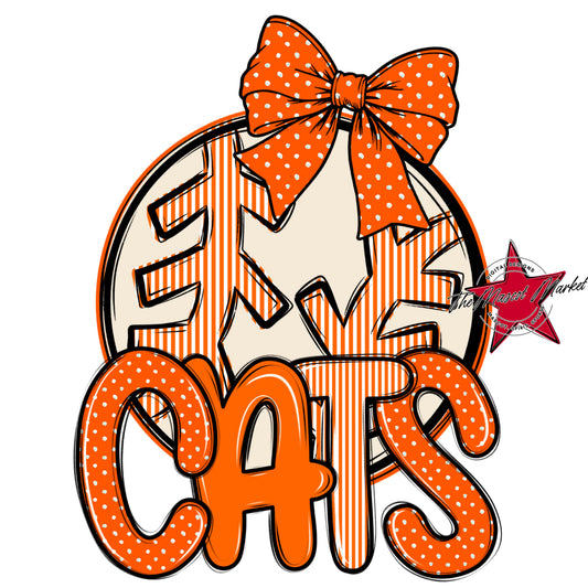 Cats Baseball-Softball Spirit Design-Orange