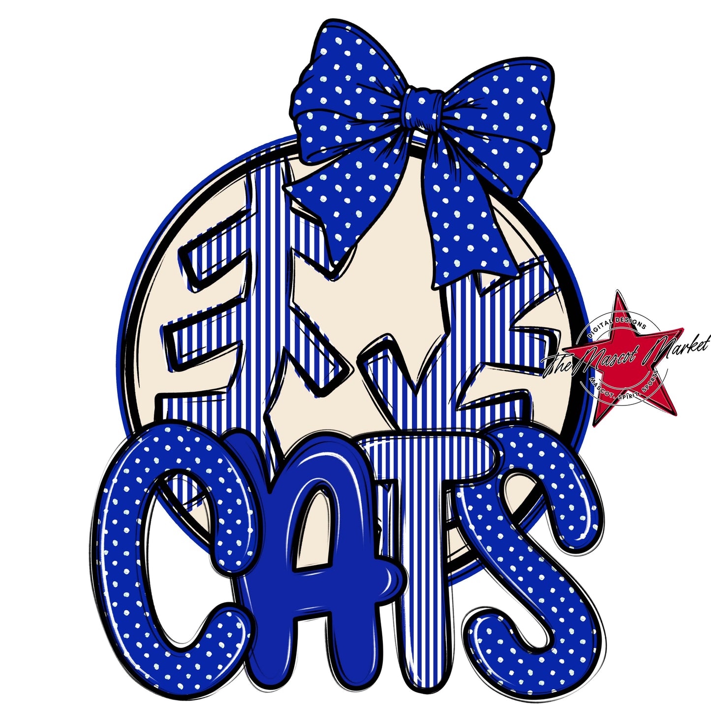 Cats Baseball-Softball Spirit Design-Royal Blue