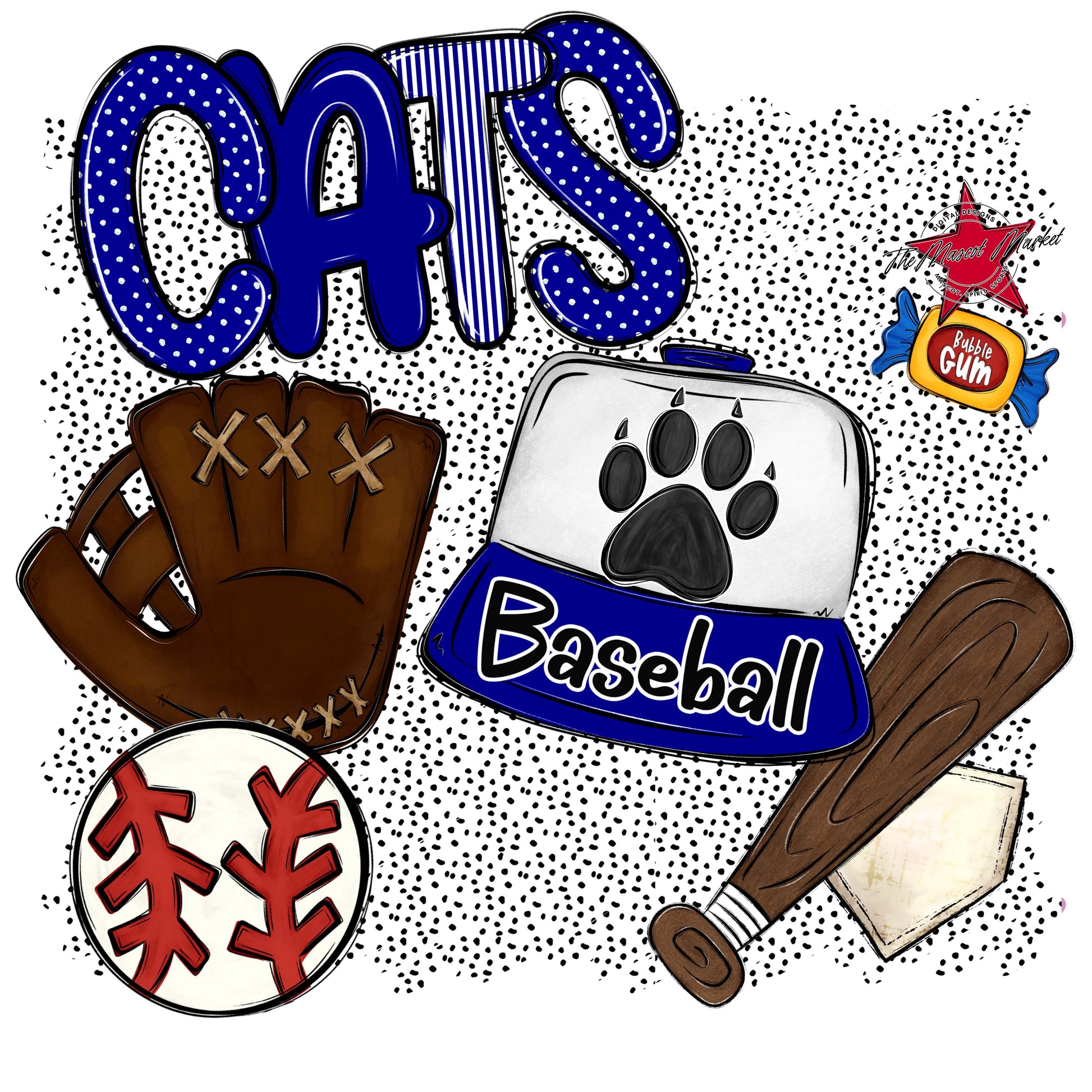 Cats Baseball Spirit-Blue