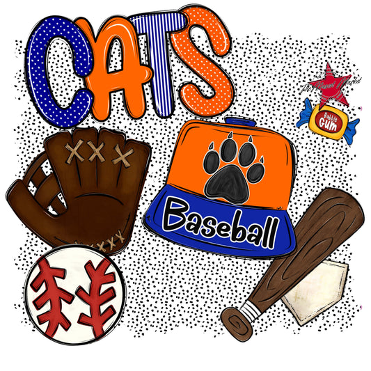 Cats Baseball Spirit-Blue & Orange
