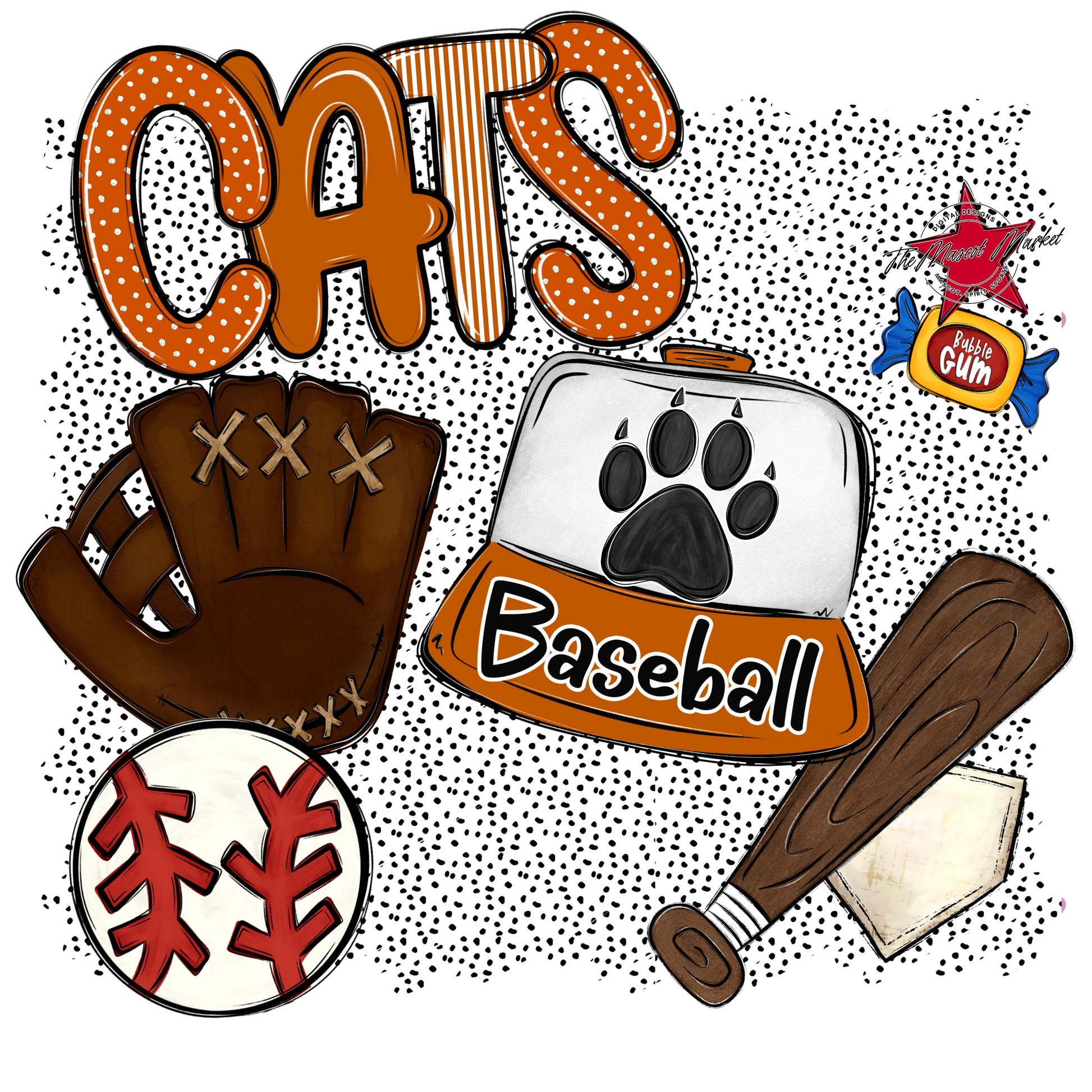 Cats Baseball Spirit-Burnt Orange