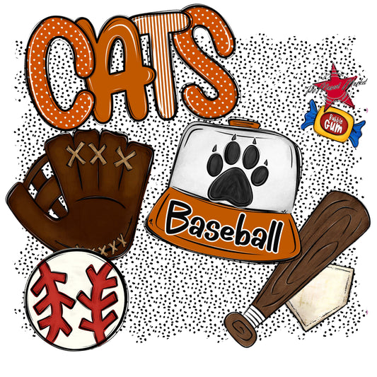 Cats Baseball Spirit-Burnt Orange