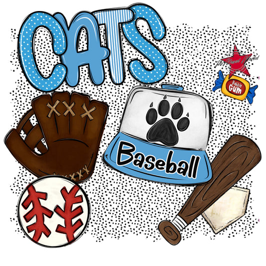 Cats Baseball Spirit-Carolina Blue