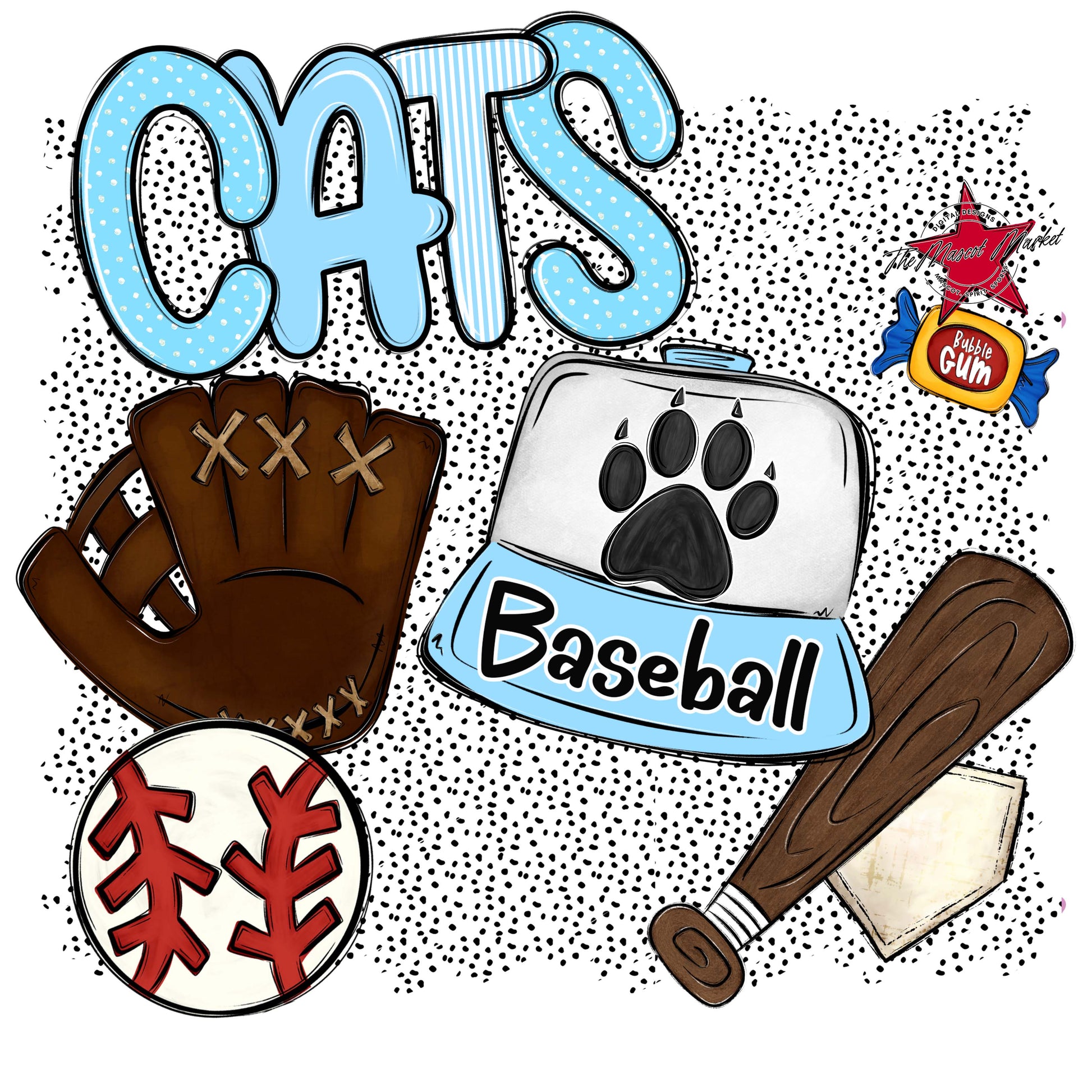 Cats Baseball Spirit-Columbia Blue