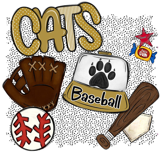 Cats Baseball Spirit-Gold