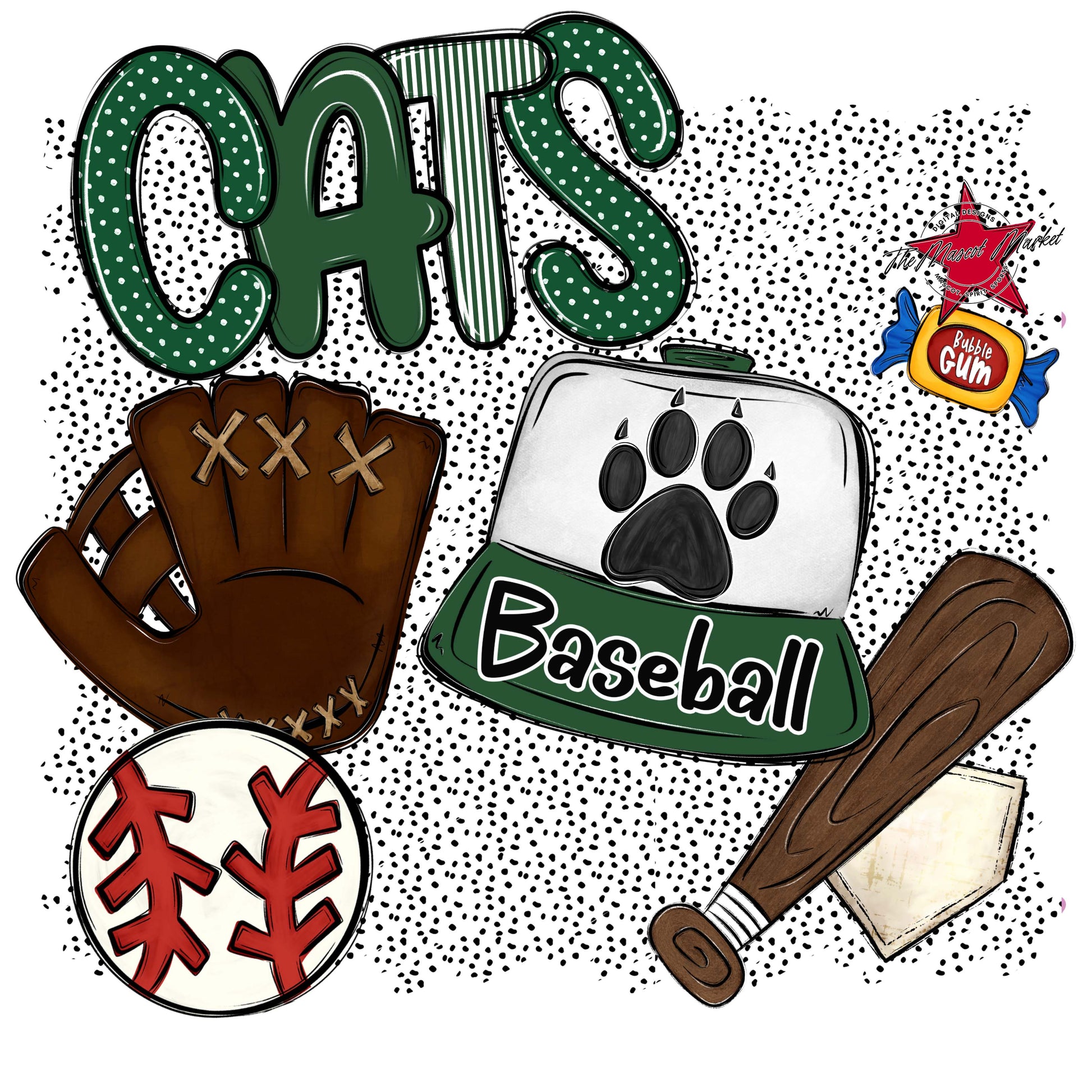 Cats Baseball Spirit-Green