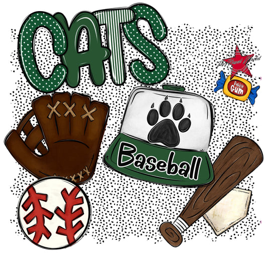 Cats Baseball Spirit-Green
