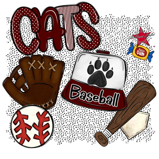 Cats Baseball Spirit-Maroon