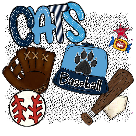 Cats Baseball Spirit-Navy & Carolina Blue