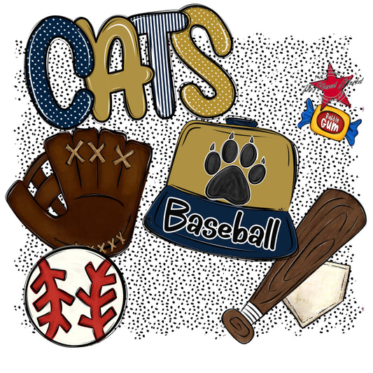 Cats Baseball Spirit-Navy & Gold