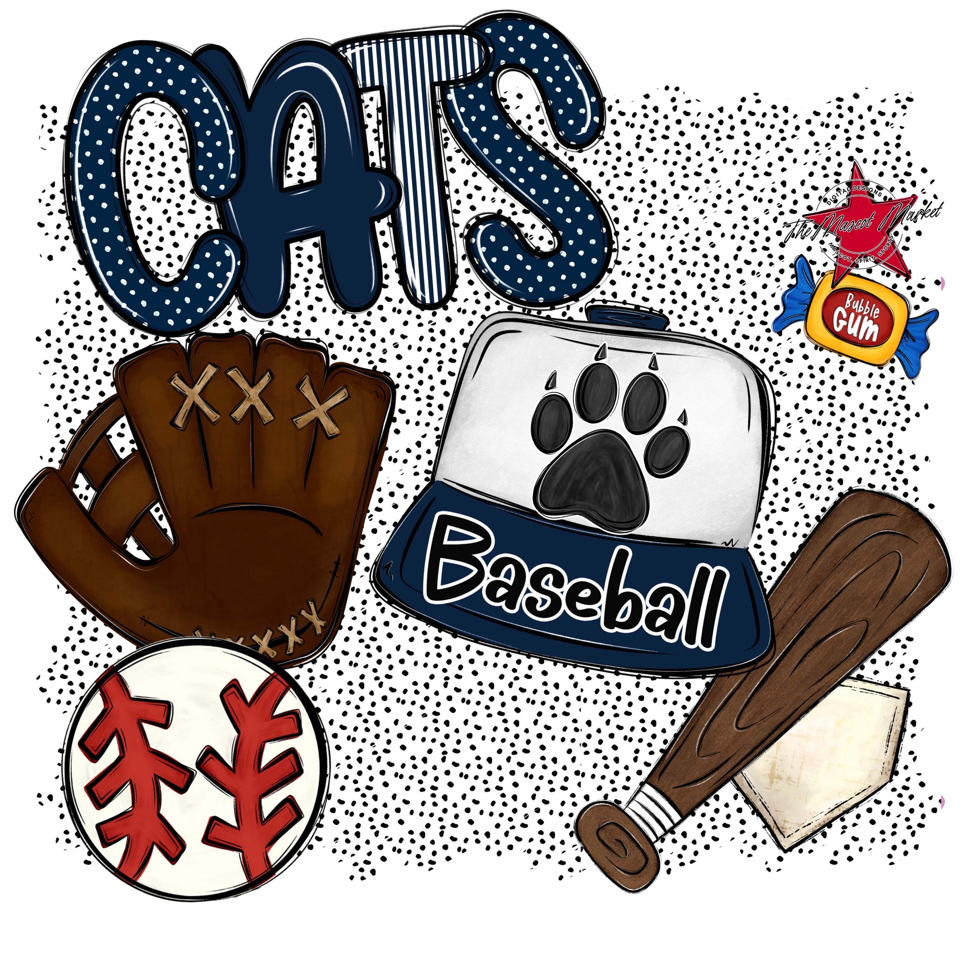 Cats Baseball Spirit-Navy
