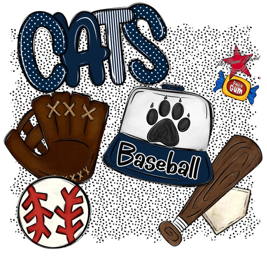 Cats Baseball Spirit-Navy