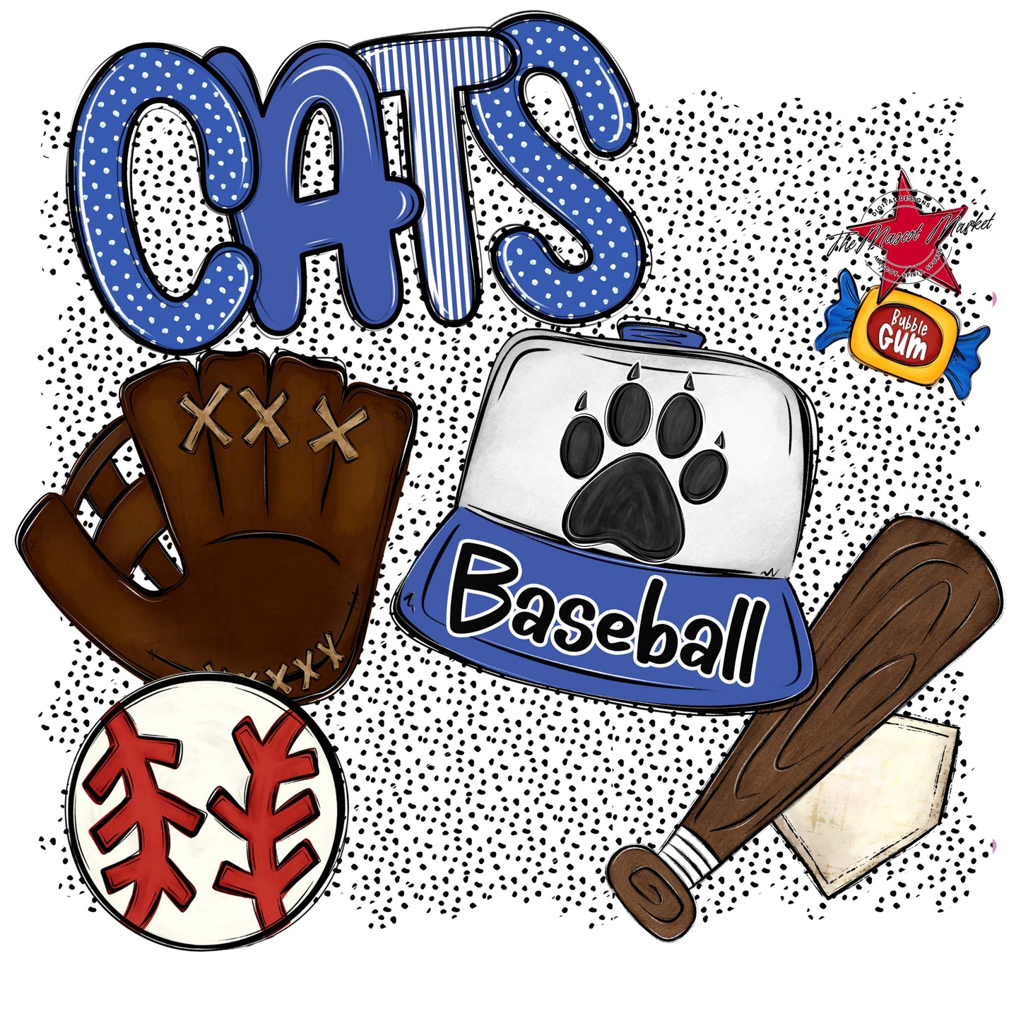 Cats Baseball Spirit-Off Blue