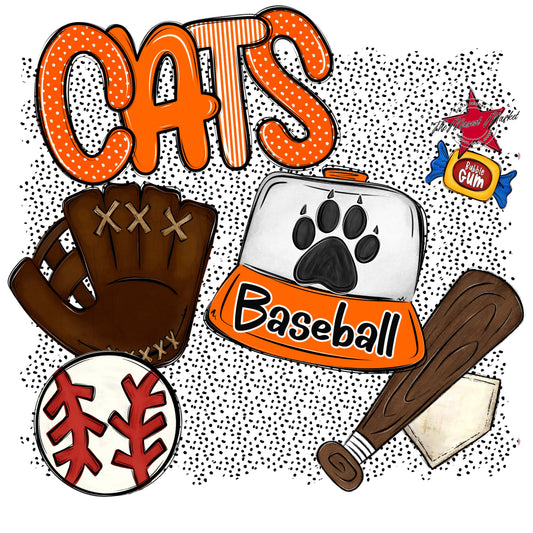 Cats Baseball Spirit-Orange
