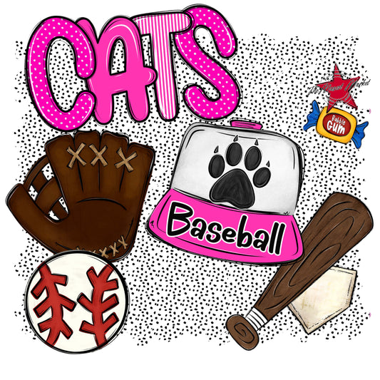 Cats Baseball Spirit-Pink