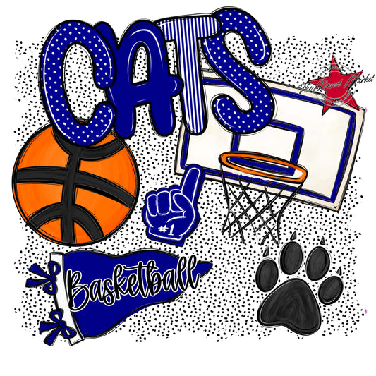 Cats Basketball Spirit-Blue
