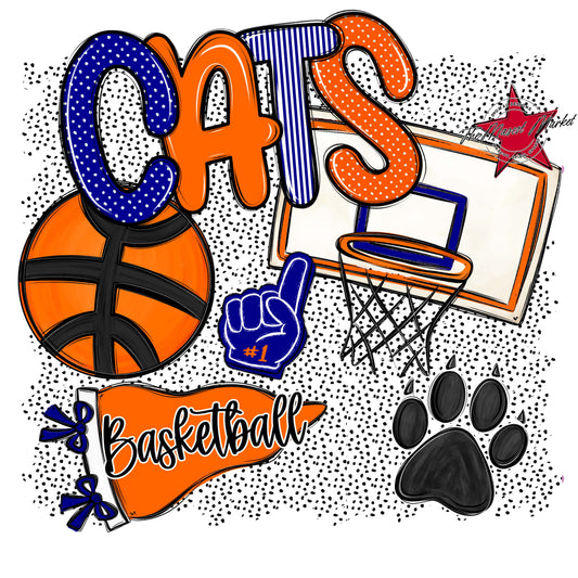 Cats Basketball Spirit-Blue & Orange