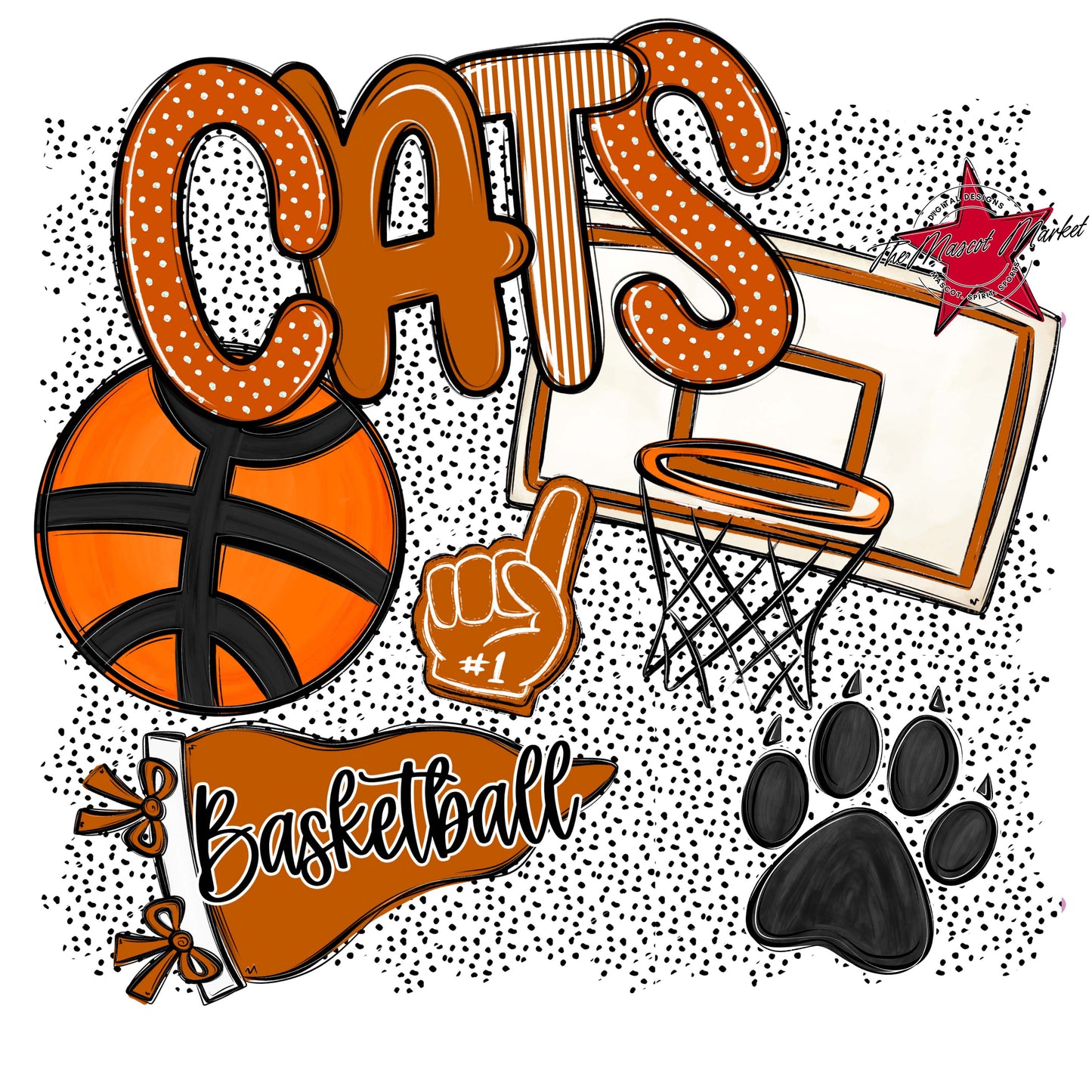 Cats Basketball Spirit-Burnt Orange