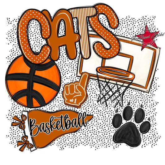 Cats Basketball Spirit-Burnt Orange