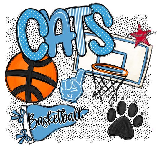 Cats Basketball Spirit-Carolina Blue