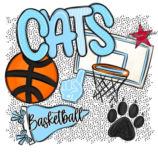 Cats Basketball Spirit-Columbia Blue