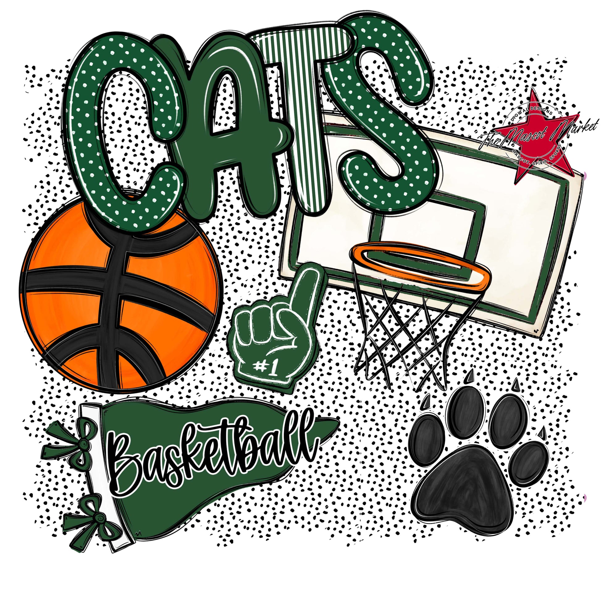 Cats Basketball Spirit-Green