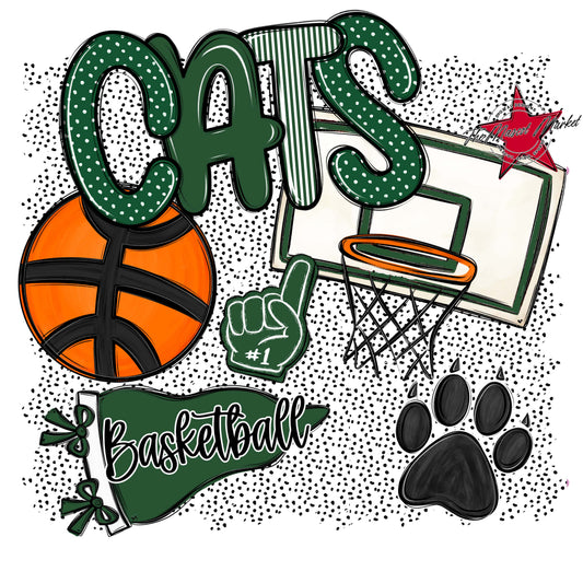 Cats Basketball Spirit-Green