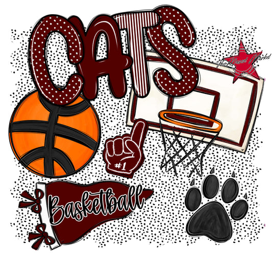 Cats Basketball Spirit-Maroon