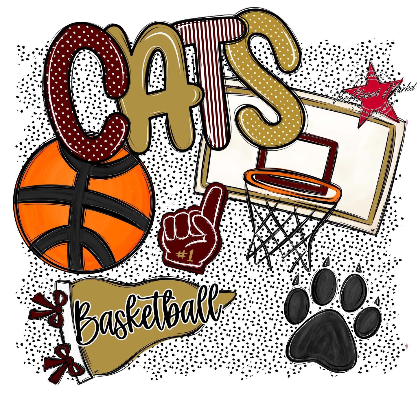 Cats Basketball Spirit-Maroon & Gold