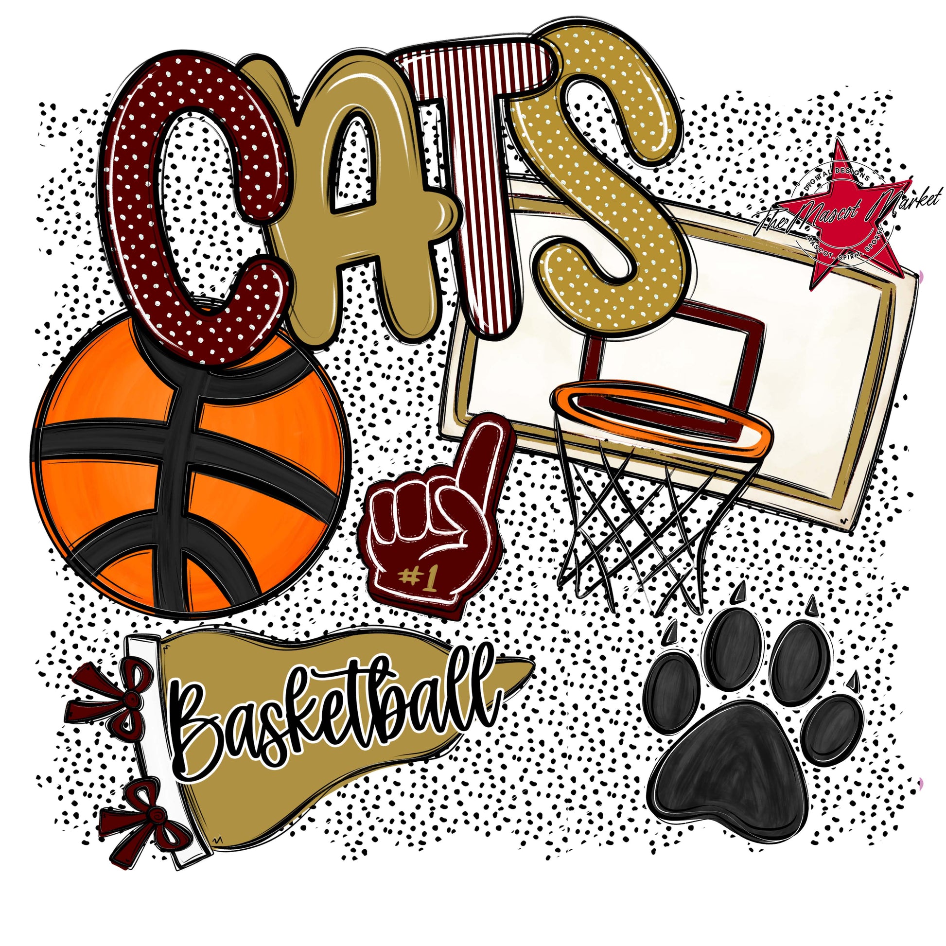 Cats Basketball Spirit-Maroon & Gold