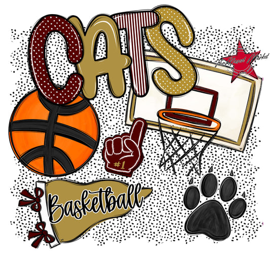 Cats Basketball Spirit-Maroon & Gold