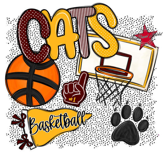 Cats Basketball Spirit-Maroon & Yellow