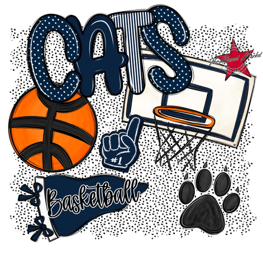 Cats Basketball Spirit-Navy