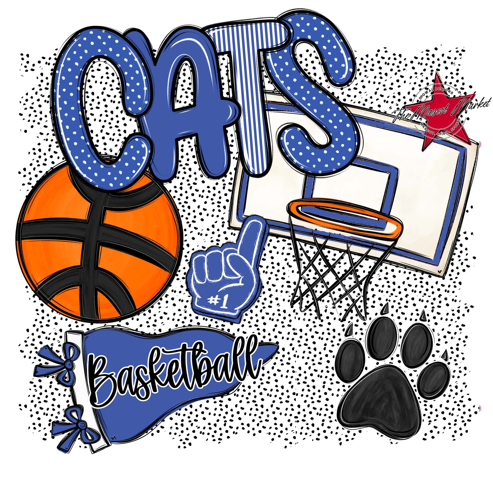 Cats Basketball Spirit-Off Blue