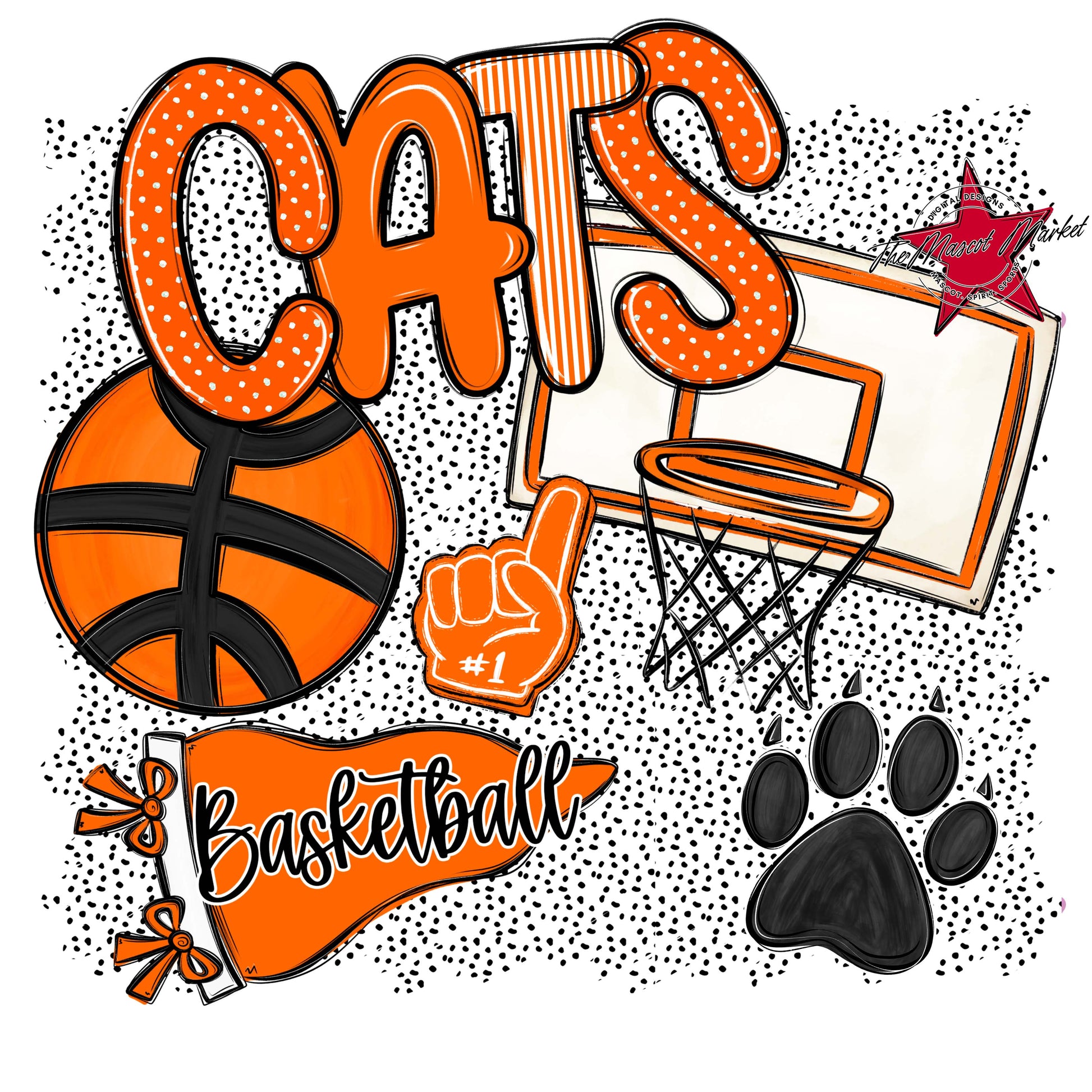 Cats Basketball Spirit-Orange