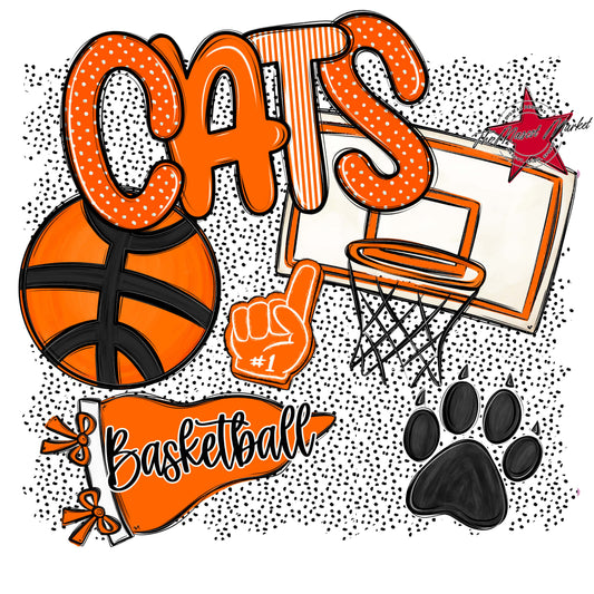 Cats Basketball Spirit-Orange