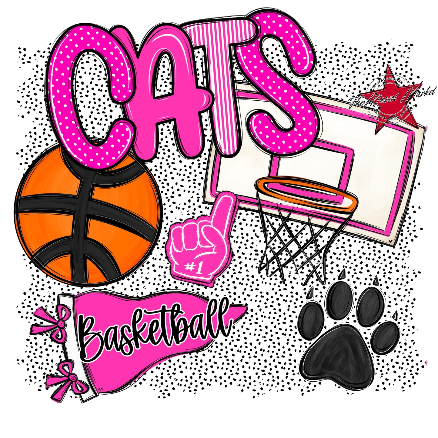Cats Basketball Spirit-Pink