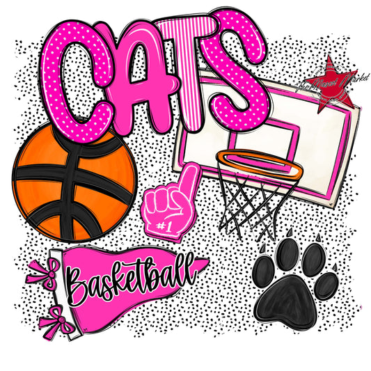 Cats Basketball Spirit-Pink