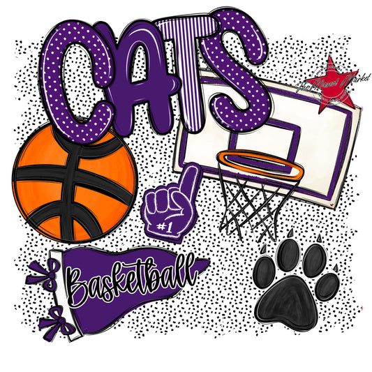 Cats Basketball Spirit-Purple