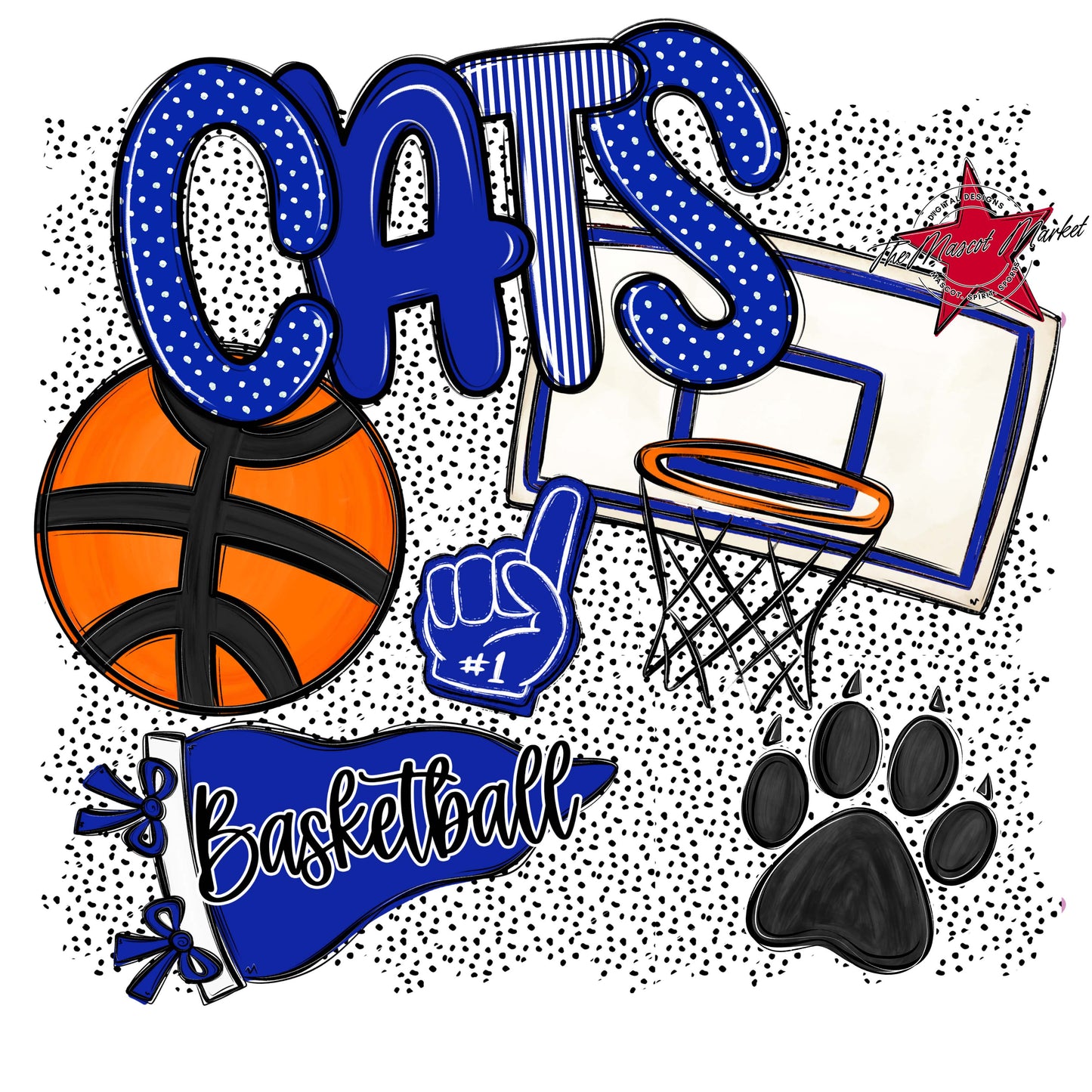 Cats Basketball Spirit-Royal Blue