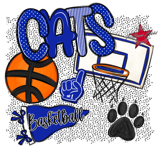 Cats Basketball Spirit-Royal Blue
